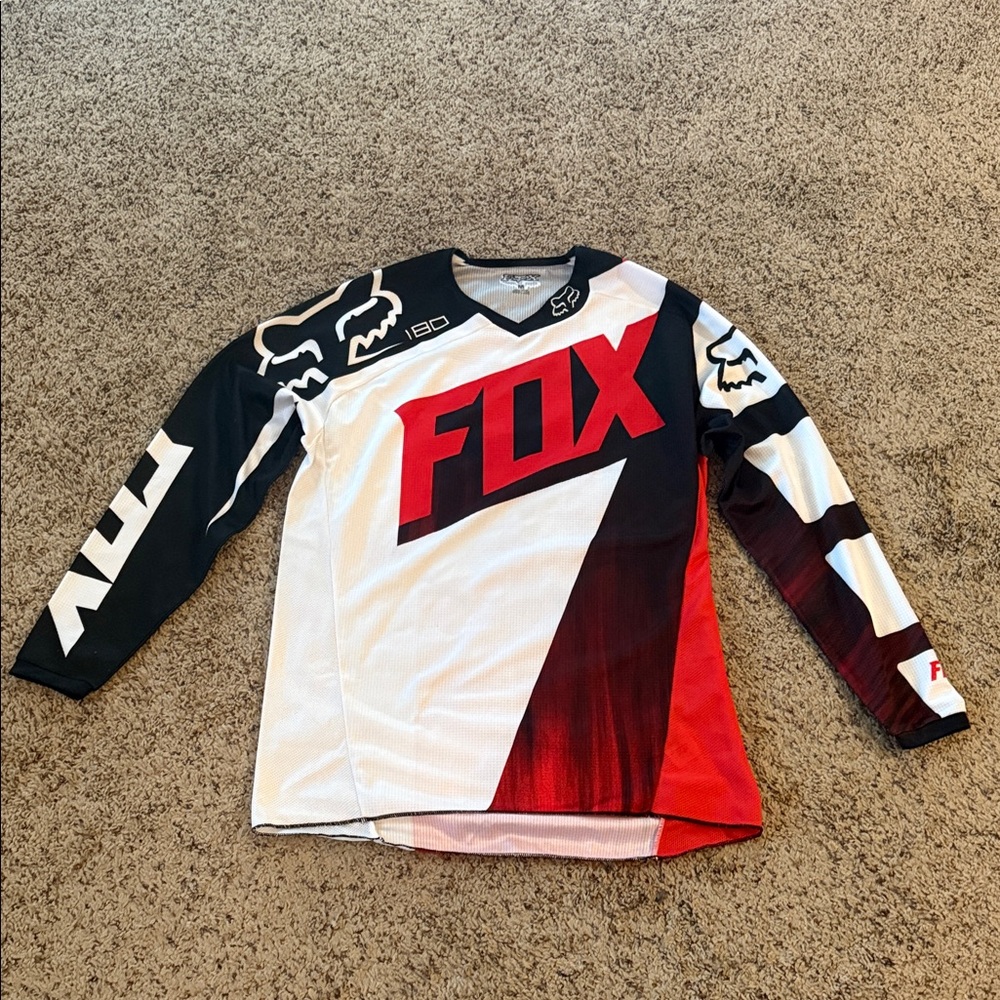 Men's FOX  Red and Black Graphic Long Sleeve motocross Jersey